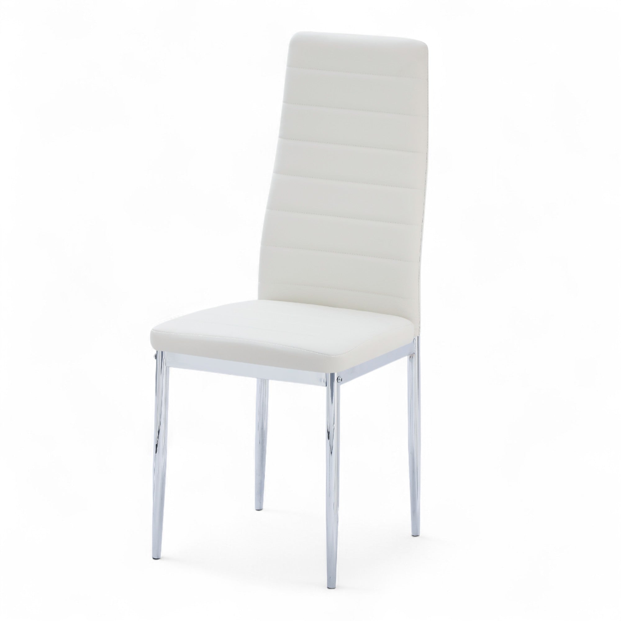 UNICORN FURNITURE 100cm Round Glass Dining Table Set with 4 Faux Leather Chairs – Modern Chrome Nest Design, Tempered Glass Top, for Restaurant Furniture Set - Kitchen & Dining Room