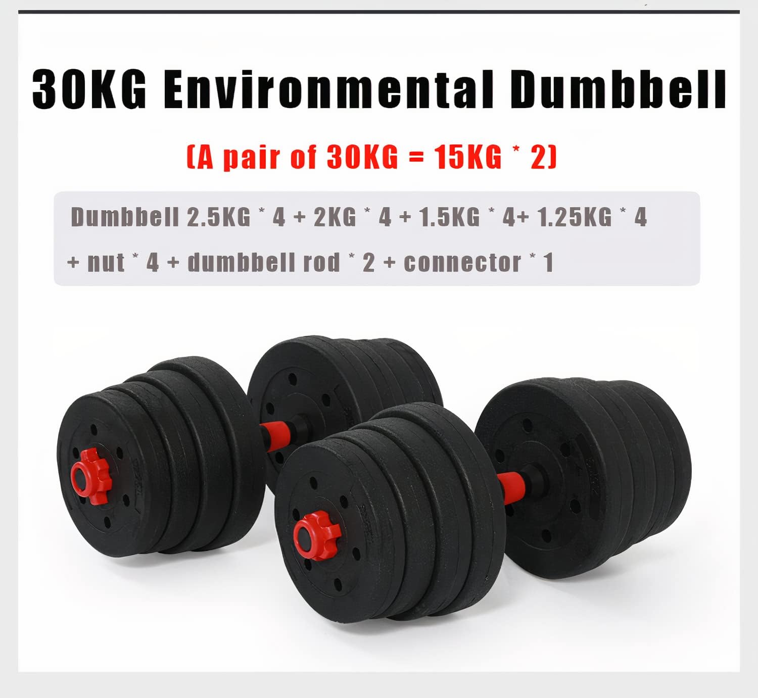 SUREPEFY 30KG Dumbbell Barbell Weight Set