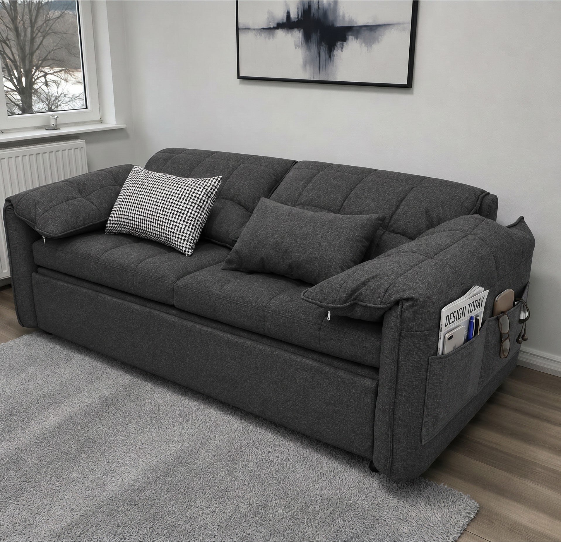 UNICORN FURNITURE Convertible Sofa Bed | Super King Pull Out Sofa Bed with Storage UK