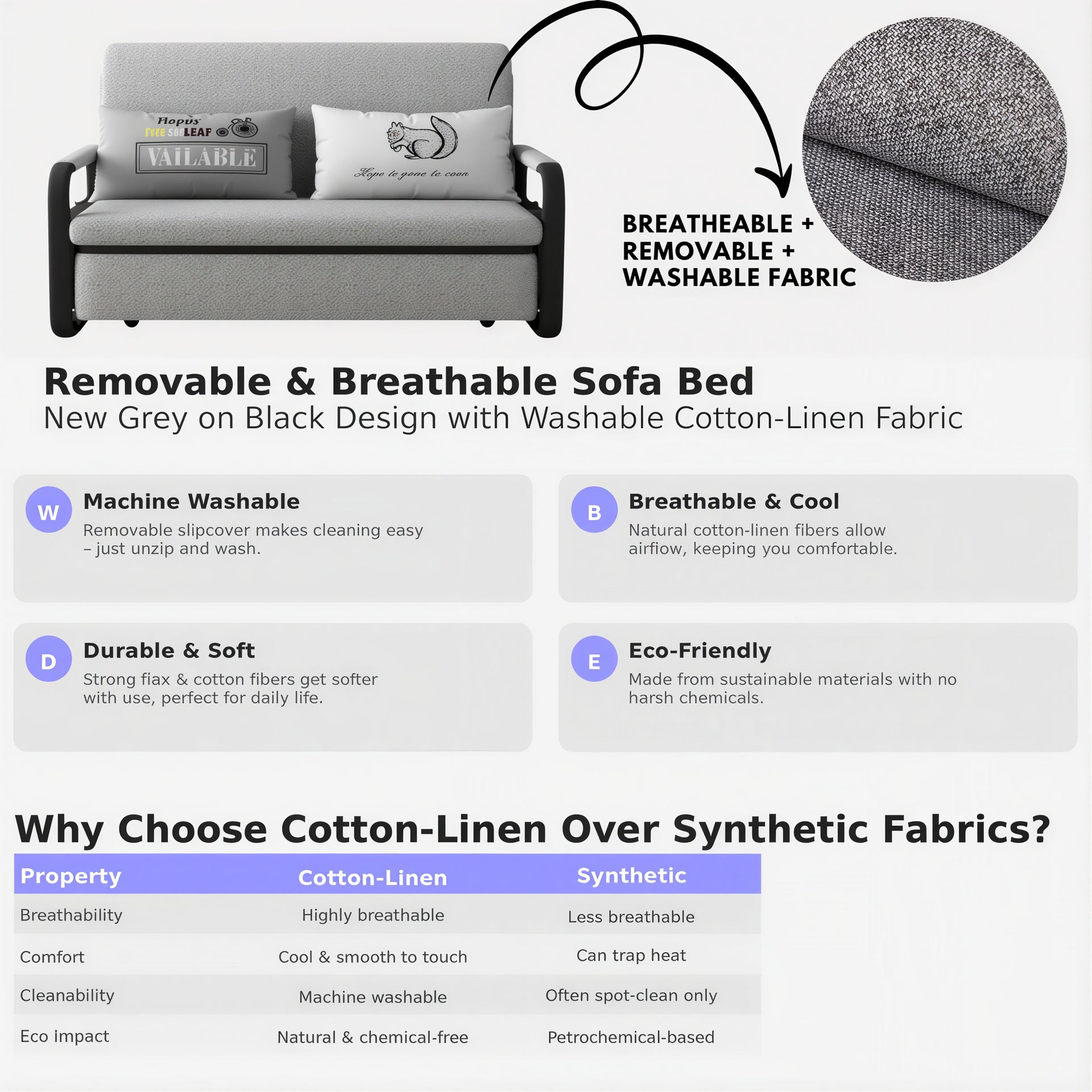 UNICORN FURNITURE Pull Out Sofa Bed with Storage – Convertible 2 Seater Sofa Bed, Reclining Sleeper Couch, Compact Space Saving Sofabed for Living Room, Guest Room & Small Spaces 158cm (Glacier Grey)