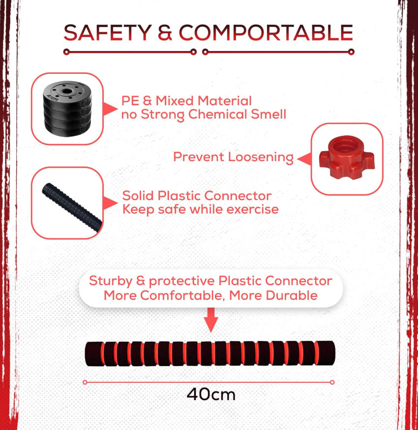 SUREPEFY 30KG Dumbbell Barbell Weight Set