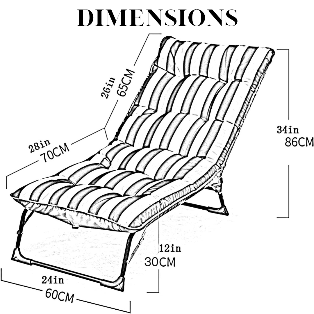 Unicorn Furniture Padded Reclining Lounger Garden Chair Adjustable Chaise Patio Pool Sunlounger
