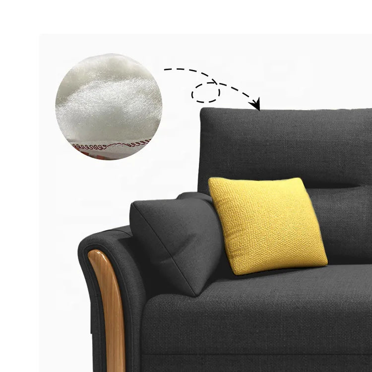 Unicorn Furniture Convertible Sofa Bed King Size Pull Out Sofabed with Storage in Cotton Fabric, Tool-Free Assembly, Modern Reclining Sleeper Couch for Living Room, Guest Room & Small Spaces (Grey)