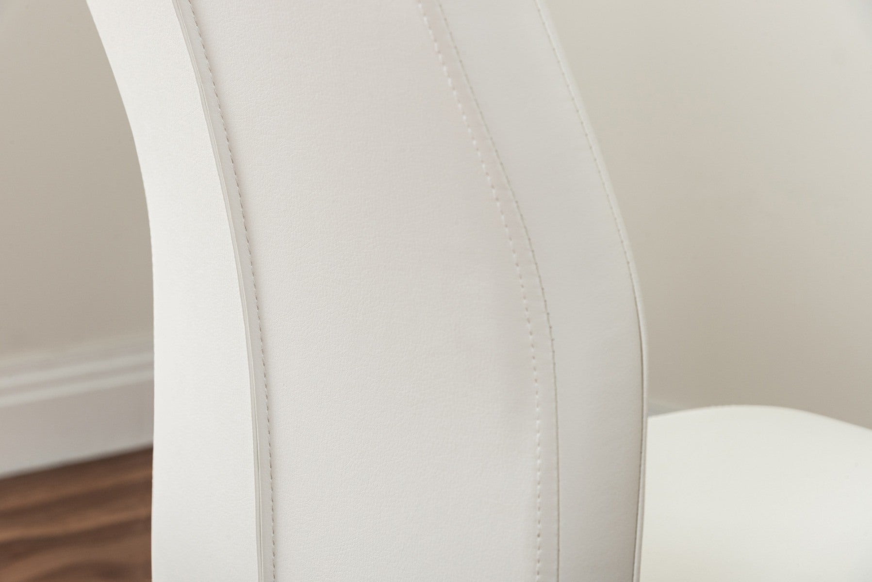 6 Seater Dining Table With Chairs - Dining Table and Chairs for 6 (Glossy Table + 6 Lorenzo Leather Chairs) White