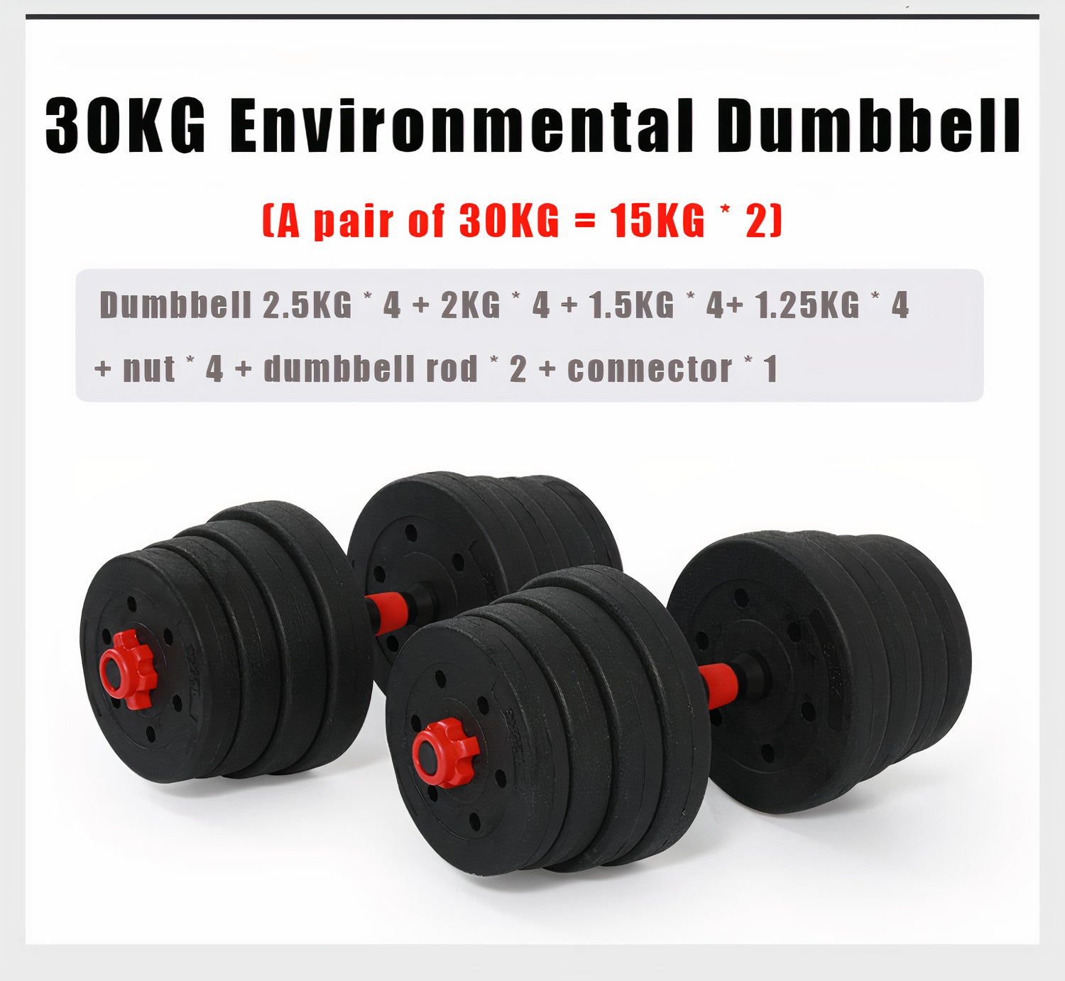 SUREPEFY 30KG Dumbbell Barbell Weight Set