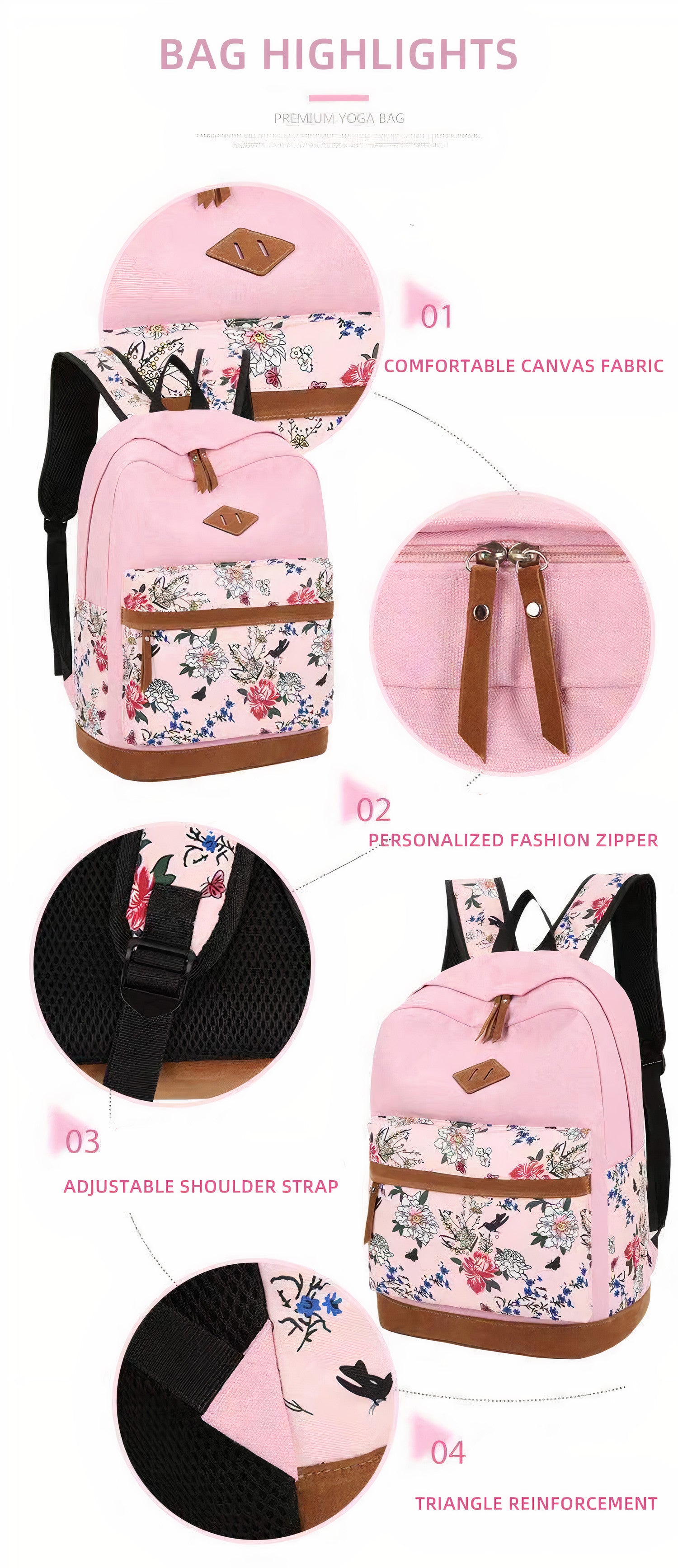 School Bags Backpack Set Bookbag with Lunch Box Bag and Pencil Case 3 in 1 Children's Backpack