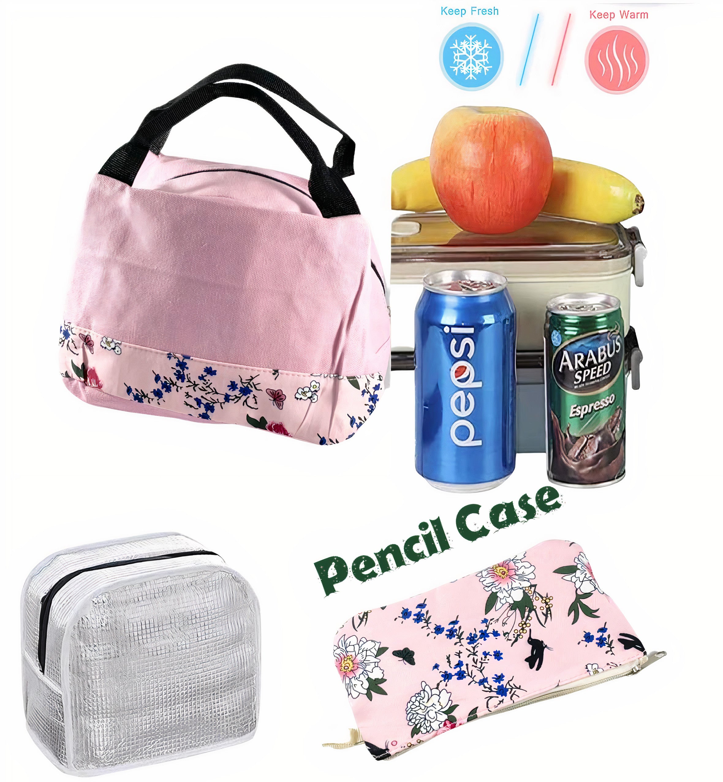 School Bags Backpack Set Bookbag with Lunch Box Bag and Pencil Case 3 in 1 Children's Backpack