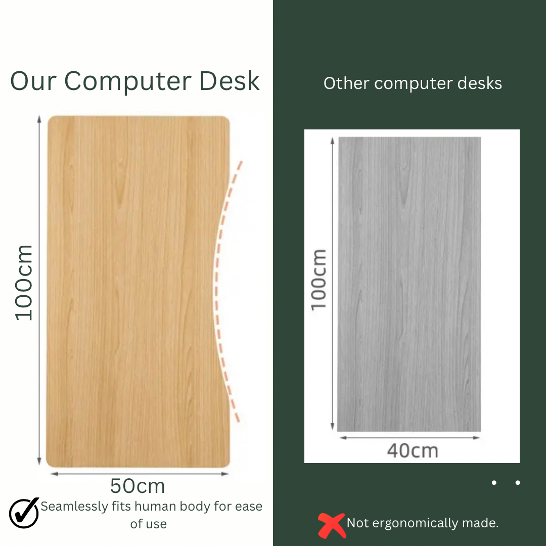 Minimalist Computer Desk with Storages Saving Workstation Home Office Laptop Desk Workstation L & W 100 x 50cm