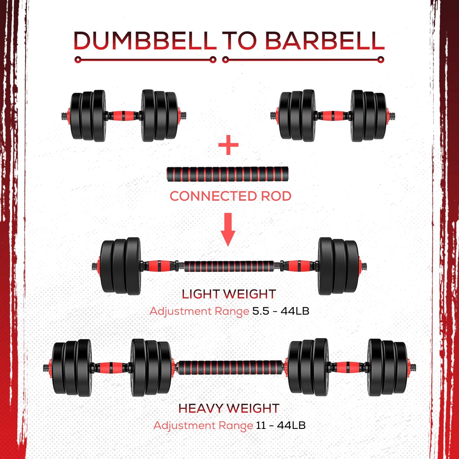 SUREPEFY 30KG Dumbbell Barbell Weight Set