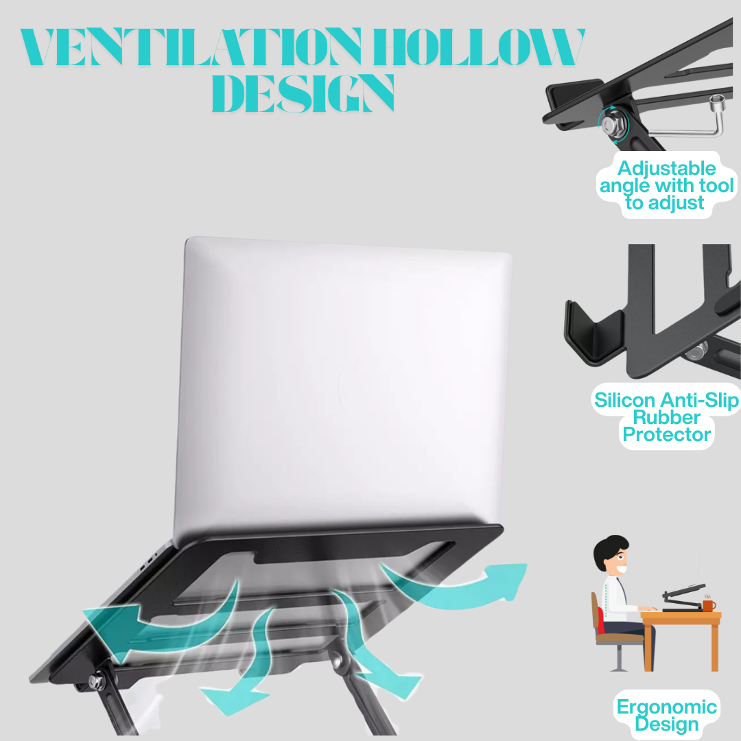 360° Adjustable Foldable Laptop Tablet Stand Riser Bracket Holder for Desk