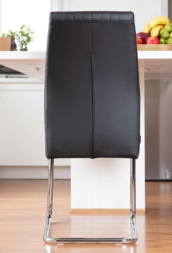 UNICORN FURNITURE 100cm Round Glass Dining Table Set with 4 Faux Leather Chairs – Modern Chrome Nest Design, Tempered Glass Top, for Kitchen & Dining Room