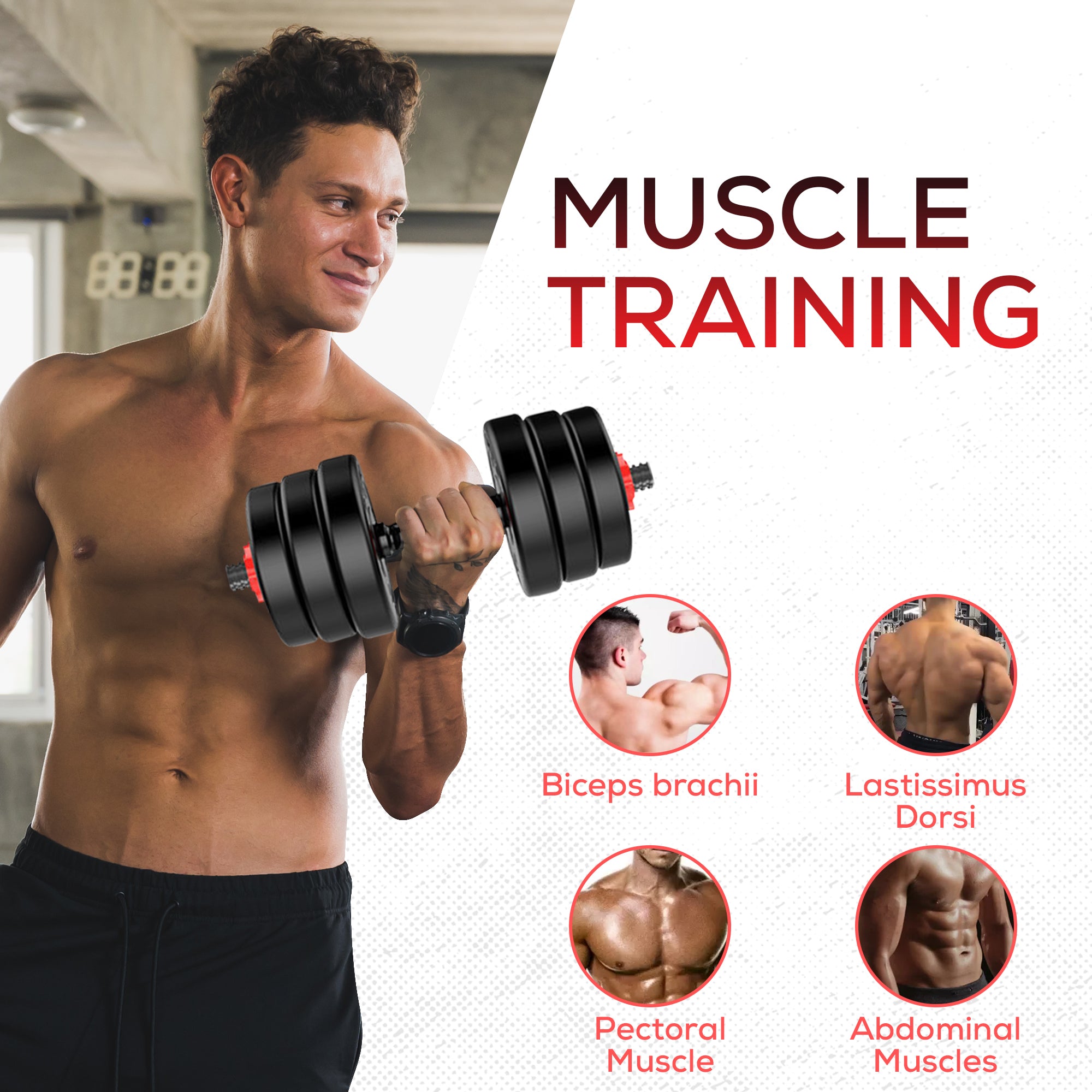 SUREPEFY 30KG Dumbbell Barbell Kettlebell Push Up Stand Weight Set in Weight Adjustable 6 in 1 Weight Lifting Set